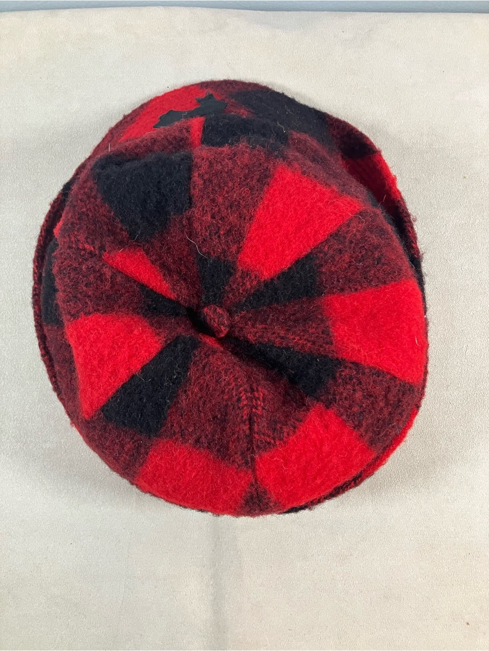 VTG Woolrich Trapper Bucket Cap Hunters Hat Buffalo Plaid Black Red Wool 7 1/8 View 5